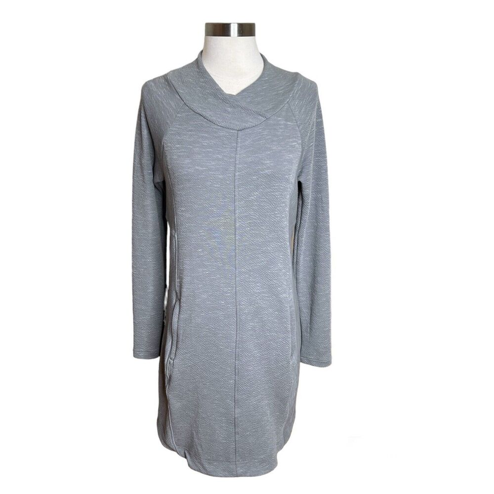Prana Sindri Gray Long Sleeve Dress Womens XS Stretch Pockets
